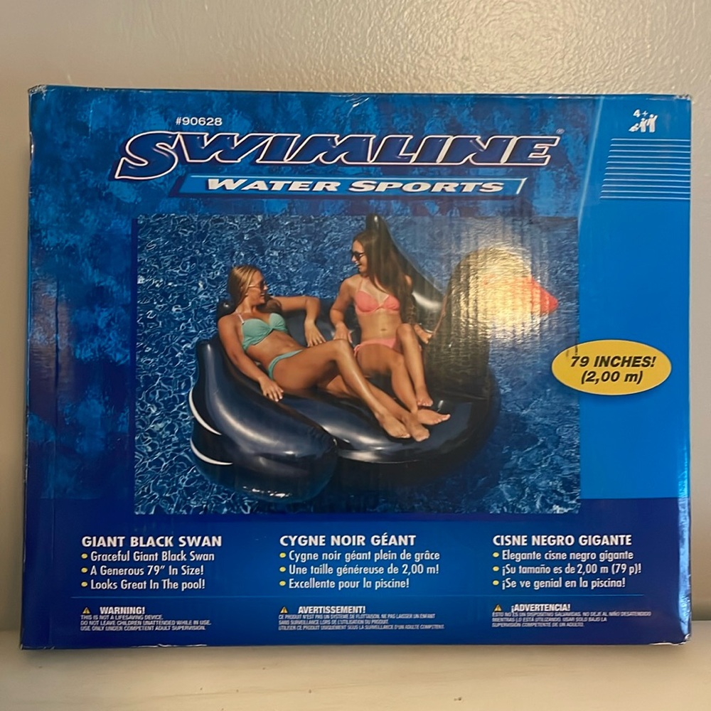 Giant Black Swam Pool Float